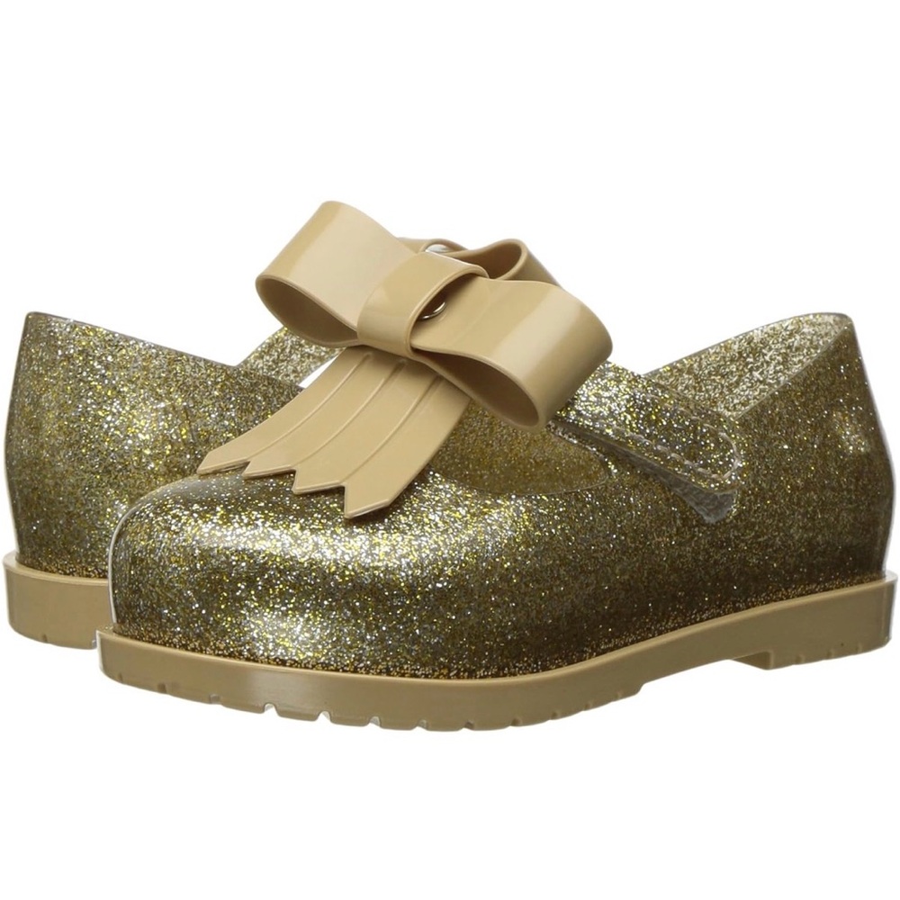 Mini Melissa Gold Glitter Kids Shoes